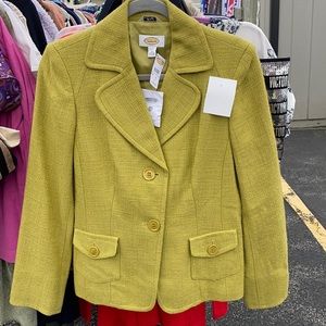 Talbots Size 4  New with Tag Blazer Lime Green